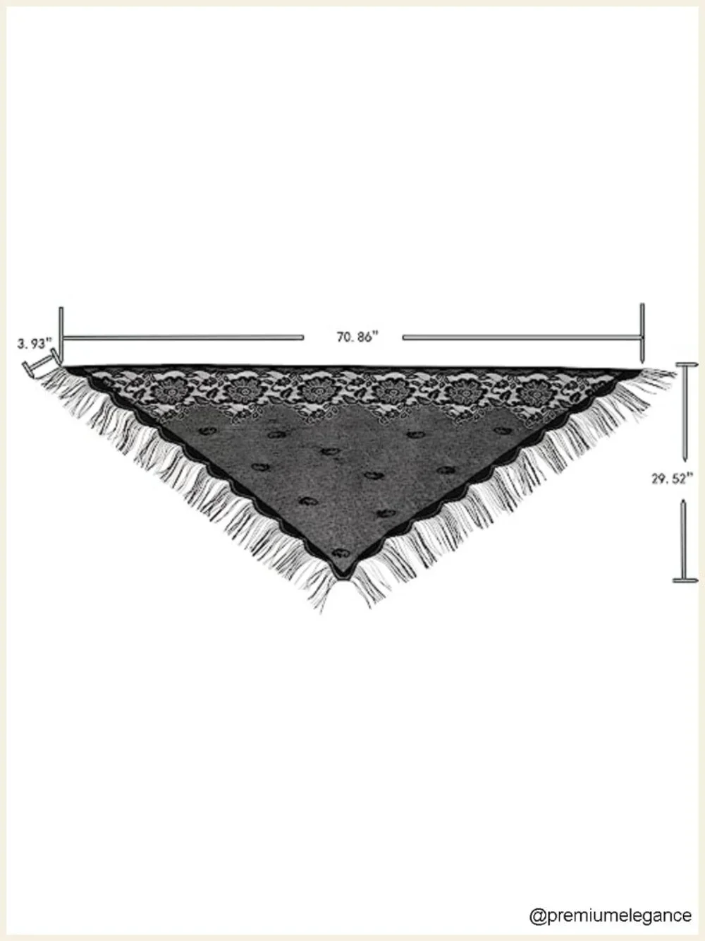 Nylon Hollow Tassel Triangle Scarf Shawl Wrap for Women Breathable Plus Size